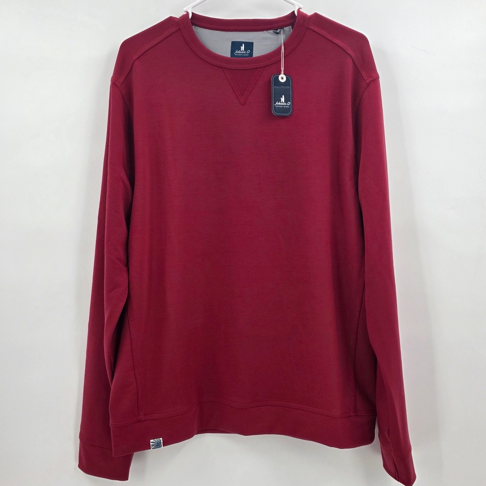 JOHNNIE-O CREWNECK MENS MEDIUM RED PERFORMANCE SWEATSHIRT WILLARD DRIRELEASE NEW - Picture 2 of 16